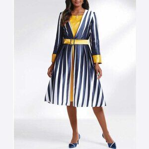 Dorinda Clark-Cole Dramatically Striped Jacket Dress